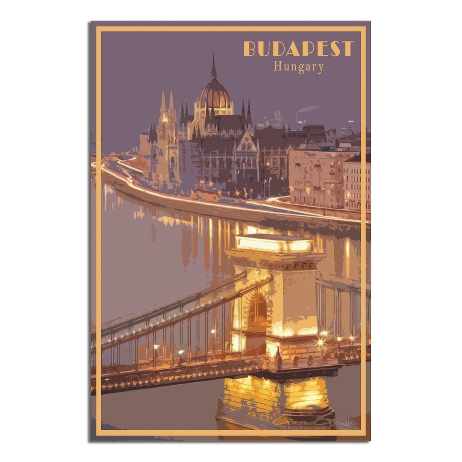 Metal Tin Sign Budapest Hungary Tin Sign Vintage Rustic Decor Cave Coffee Shop Bar Bedroom Home Wall Decor Nostalgic Tin Sign 15x30cm