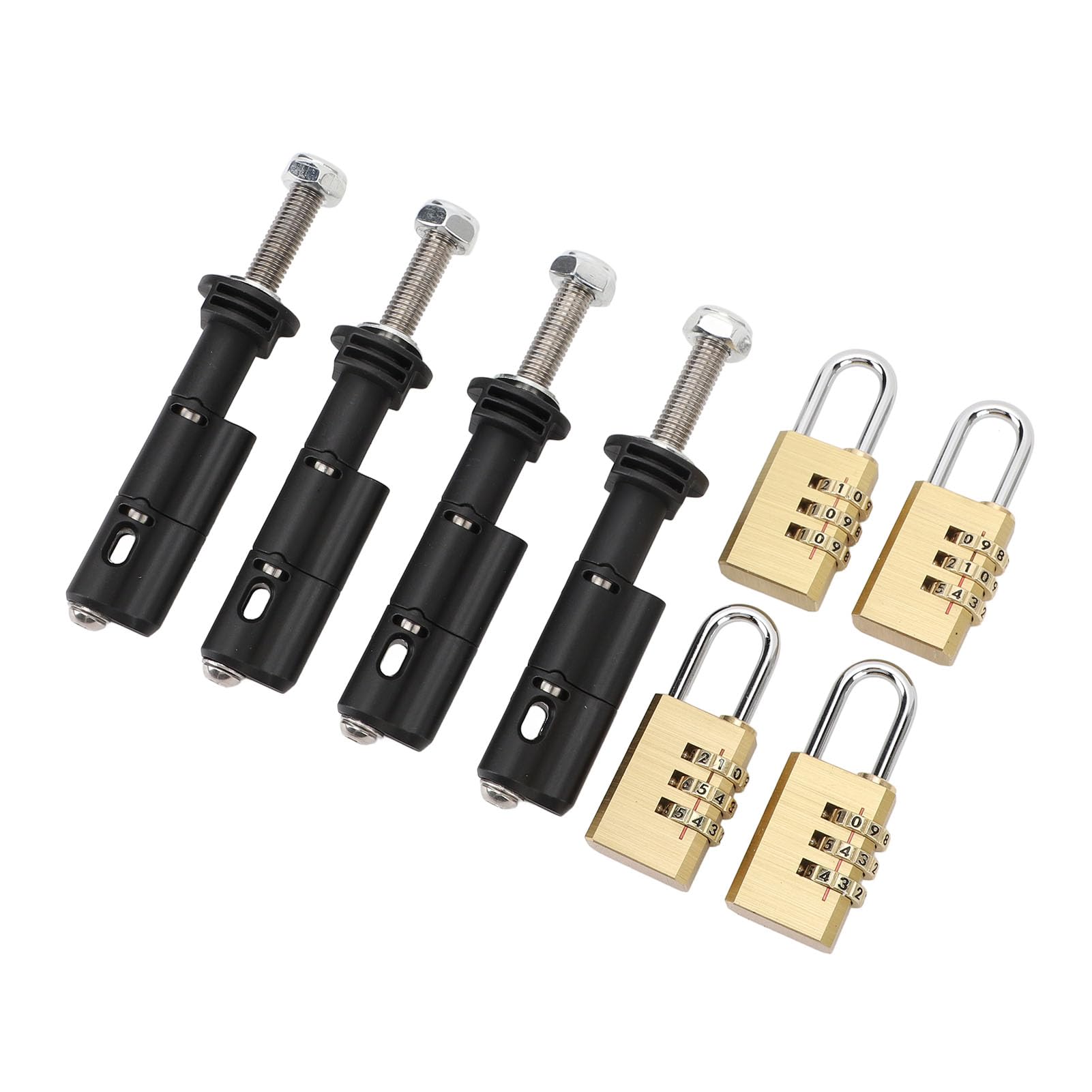 Set di Perni di Montaggio per Scheda di Trazione Perni di Sicurezza Durevoli Antifurto per Maxtrax e MKII Confezione da 4 Pezzi in Acciaio Inossidabile e Nylon (Con blocco password)