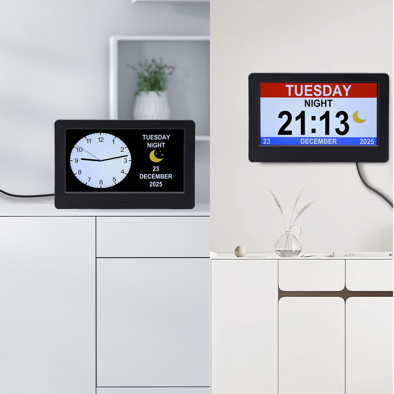 XUMIUZIY Orologio Calendario Digitale Versatile da 7 Pollici con Cronometraggio Preciso per Famiglie Impegnate