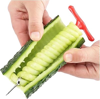 Jiangp ポテトスパイラルカッターマニュアルローラーフレンチフリッカッターねじれシュレッダーのおろし金のキッチンガジェット調理器具の野菜の​​スライサー