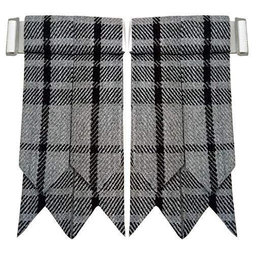 New Mens Kilt Flashes Hamilton Grey Tartan/Scottish Kilt Hose Sock Flashes Tartans