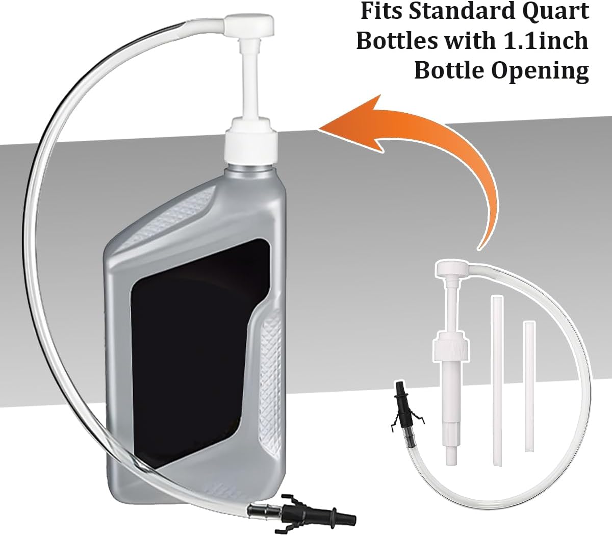 Car Fluid Transfer Pump, Vehicle Standard Quart Bottles Gear Lube Stroke with 3rd Hand Adapter, Automotive Transmission Fluid Pump, Universal for Automobile RV Truck
