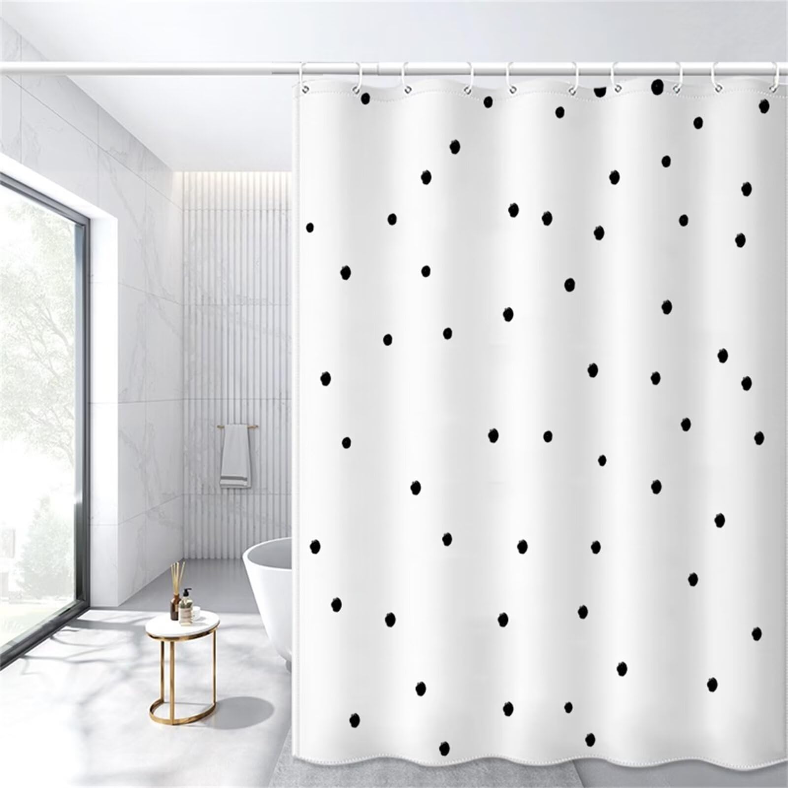 Rideau de douche anti-moisissure à séchage rapide en tissu imperméable 3D