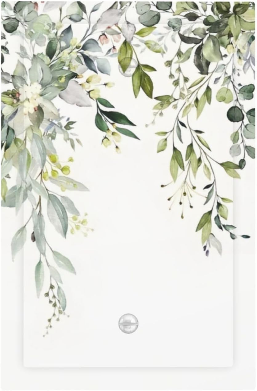 Sage Green Eucalyptus Leaves Single Blank Light Switch Cover Decorative Wall Plate Receptacle Faceplates for Living Room Bedroom Bathroom House