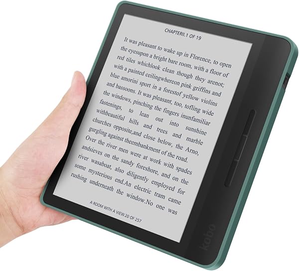 Split Folio Detachable Protective Case for 7" Kobo Libra Colour 2024 Released, Ultra Clear Transparent Back Cover Light Shell, Auto Sleep and Wake, Dark Green - 5