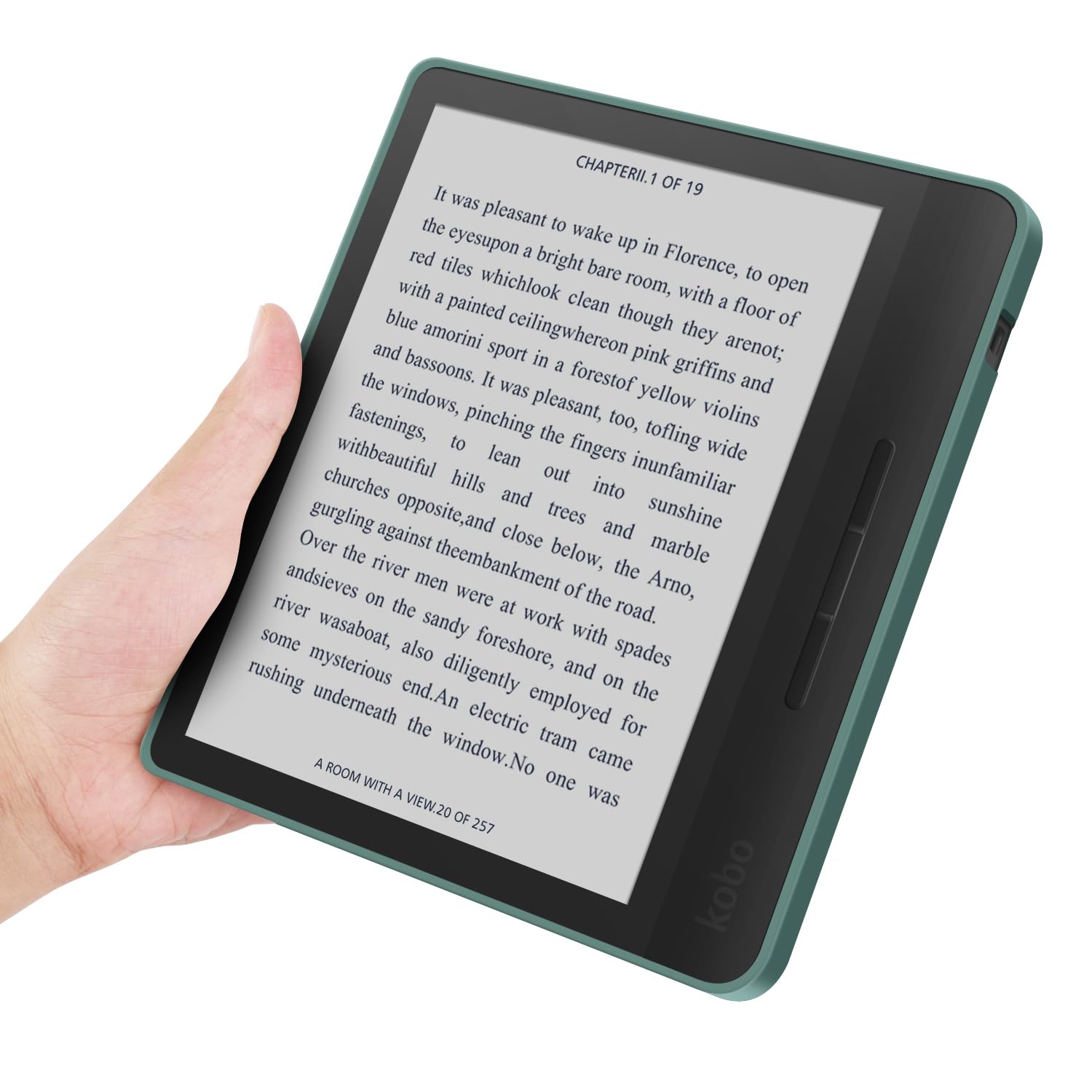 Split Folio Detachable Protective Case for 7" Kobo Libra Colour 2024 Released, Ultra Clear Transparent Back Cover Light Shell, Auto Sleep and Wake, Dark Green — view 5