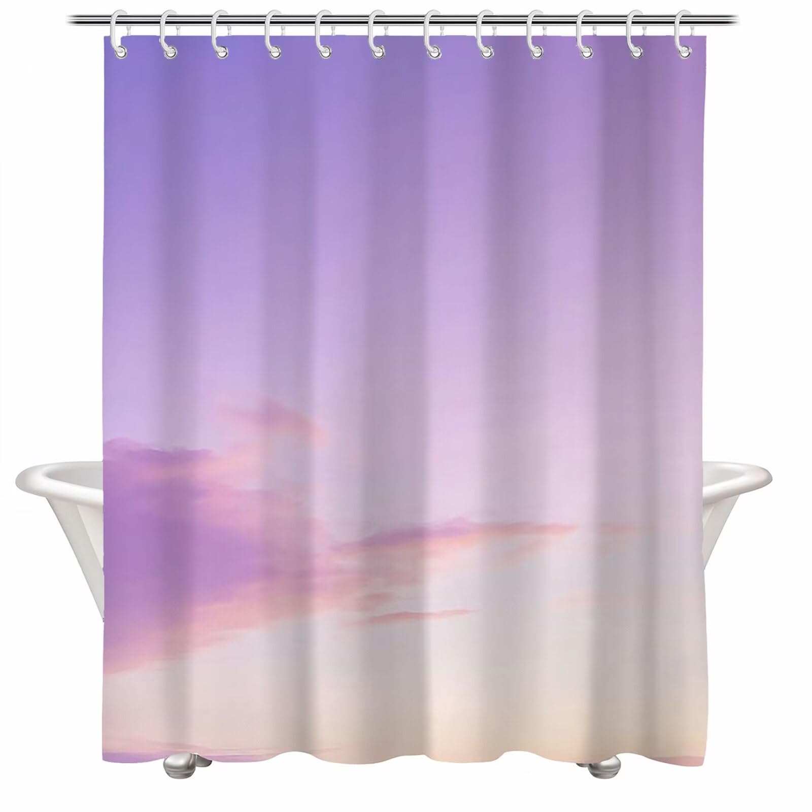 Rideau de douche 80x200 anti moisissure imperméable en polyester violet pour douche