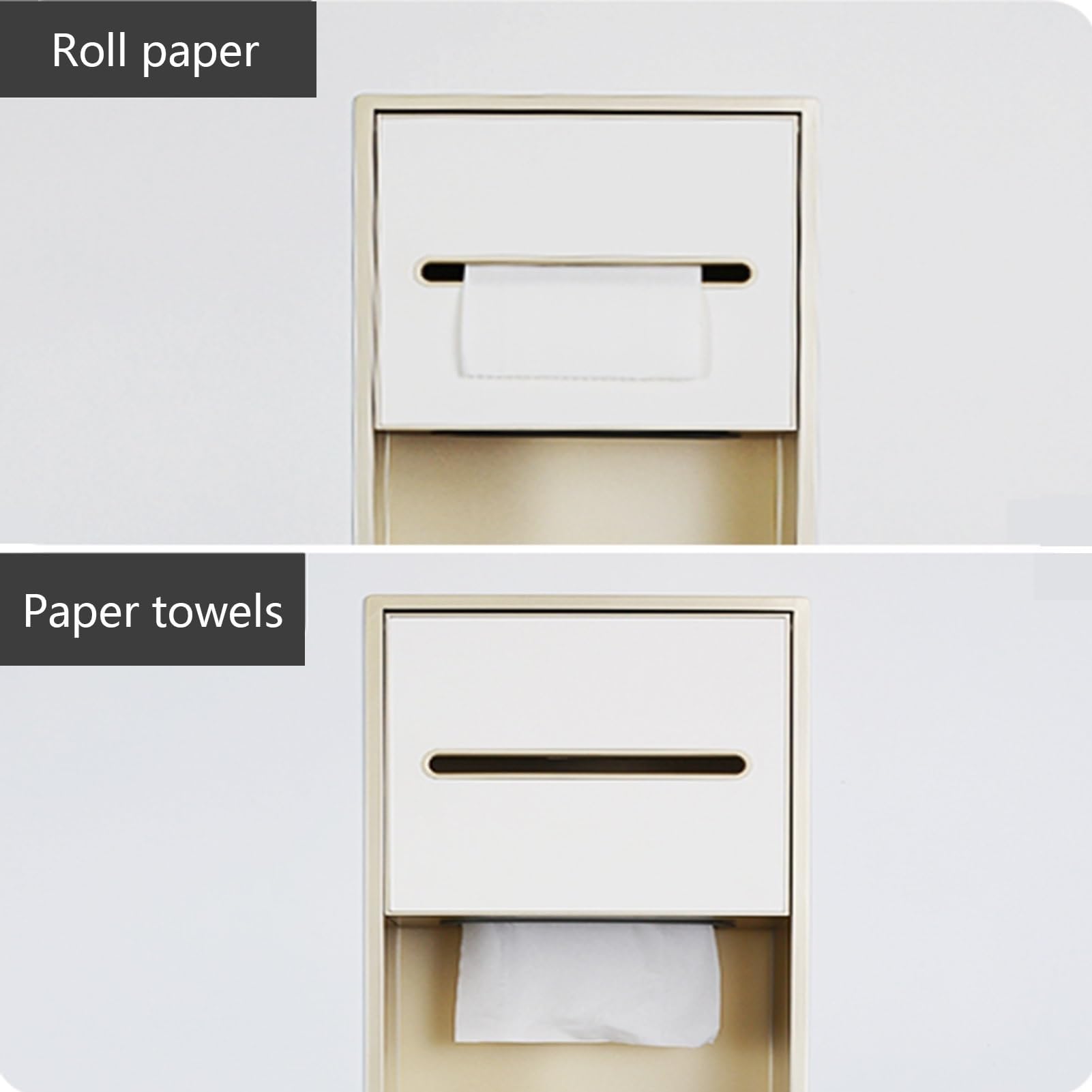 Organizador de baño montado en la pared con soporte para papel higiénico, cubo de basura y soporte para cepillo, almacenamiento impermeable para duchas y baños