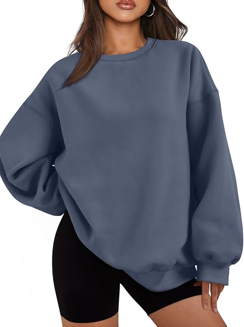 EFAN Womens Oversized Sweatshirt Crewneck Sweater Casual Fall Outfits 2026 | Fleece lined, comfort stretch fabric, basic loose hoodie, maternity, workout, lounge wear, winter, airport fashion clothes