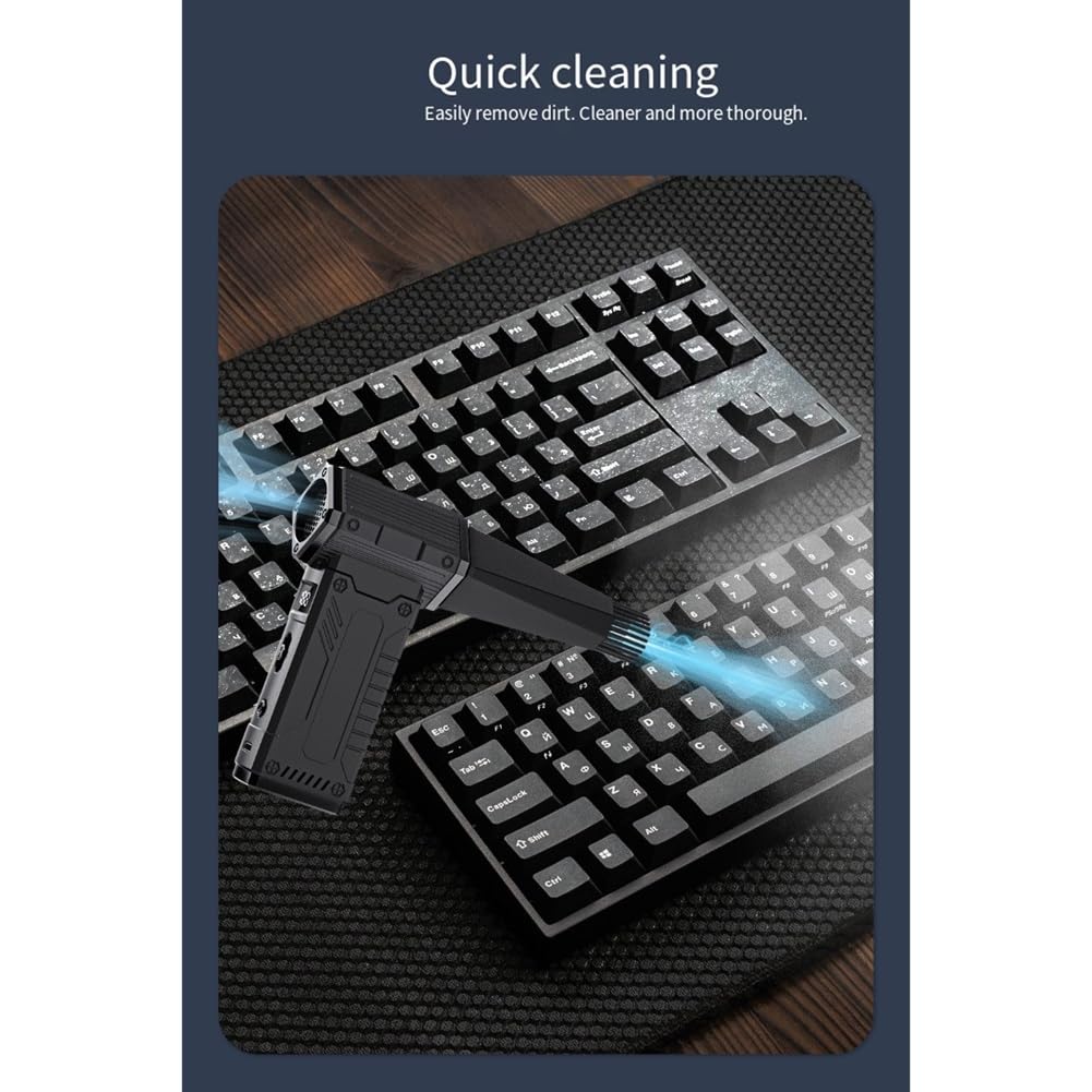 Plumero de Aire Comprimido, Soplador Turbo de 130.000 RPM con Pantalla LED y Luz, Plumero de Aire Eléctrico para Teclado, PC, Coche y Hogar.