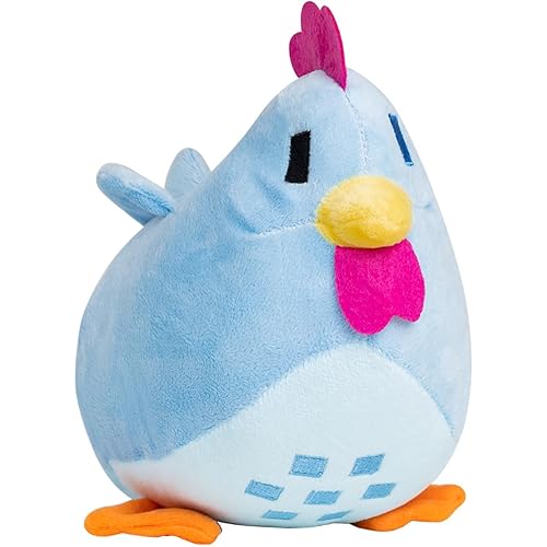 Stardew Valley Chicken Pillow, Stardew Valley Chicken Plush, Chubby Soft Plushes Doll Chicken Stuffed Animal Plush Cotton Chicken Pillow Soft Stuffed Animal Doll Figure Pillow for Boys Girls (Blue) - Blue