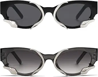Trendy Sunglasses for Women Men Vintage Narrow Cateye Metal Snake Sunnie Y2k Accessories AP3621