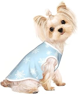 Snowflake Snowing Pattern Small Pet Breathable Vest, Dog Mesh Shirt for Daily Wear-Medium