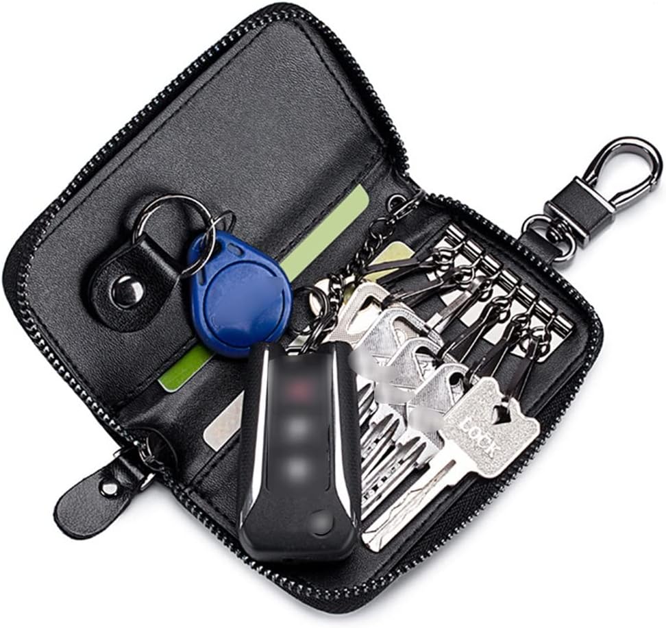 WASHLA Leather Keychain Men Women Key Holder Organizer Pouch Key Mini Card Bag (Color : C, Size : Universal Size) (C Universal Size) image 4
