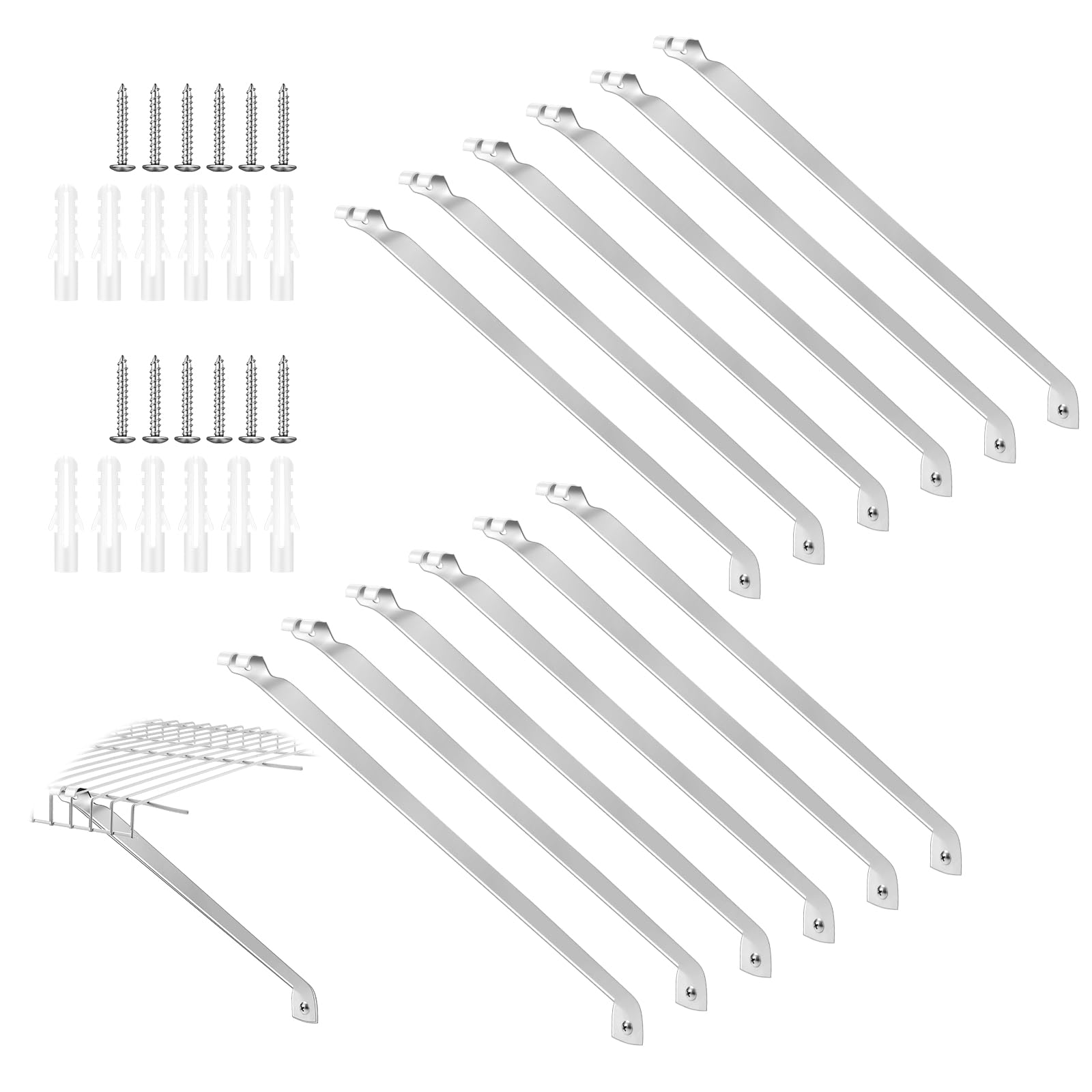 Photo 1 of Innconee 12 Pcs Wire Shelf Support Brackets, 16 Inch