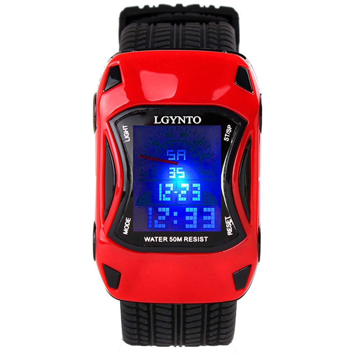 Kids Watches Boys Waterproof Sports Digital LED Wristwatches 7 Colors Flashing Car Shape Wrist Watches for Children,for Age 3-10