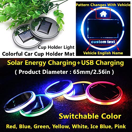 Portavasos LED solar para carro 1 unidad miniatura 5