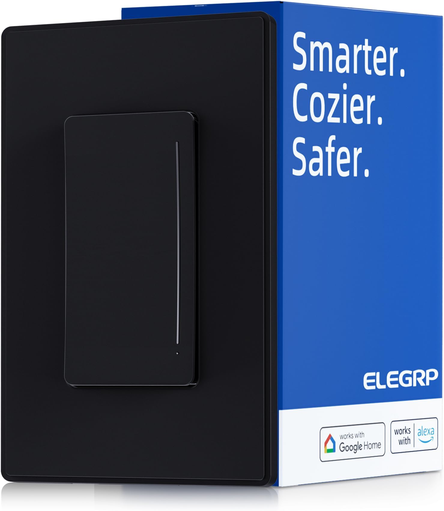 Smart Dimmer Light Switch DTR30, Single Pole or 3 Way, 2.4GHz Wi-Fi Touch Dimmer Compatible with Alexa/Google Assistant, Needs Neutral Wire, No Hub Required, UL Listed, Matte Black, 1 Pack