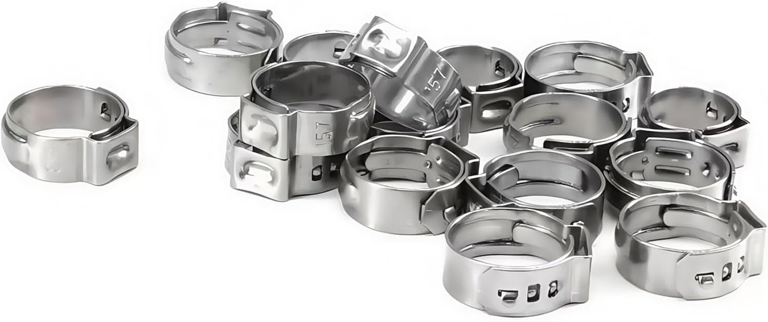 20 Pieces Stainless Steel Pex Cinch Clamps Rings