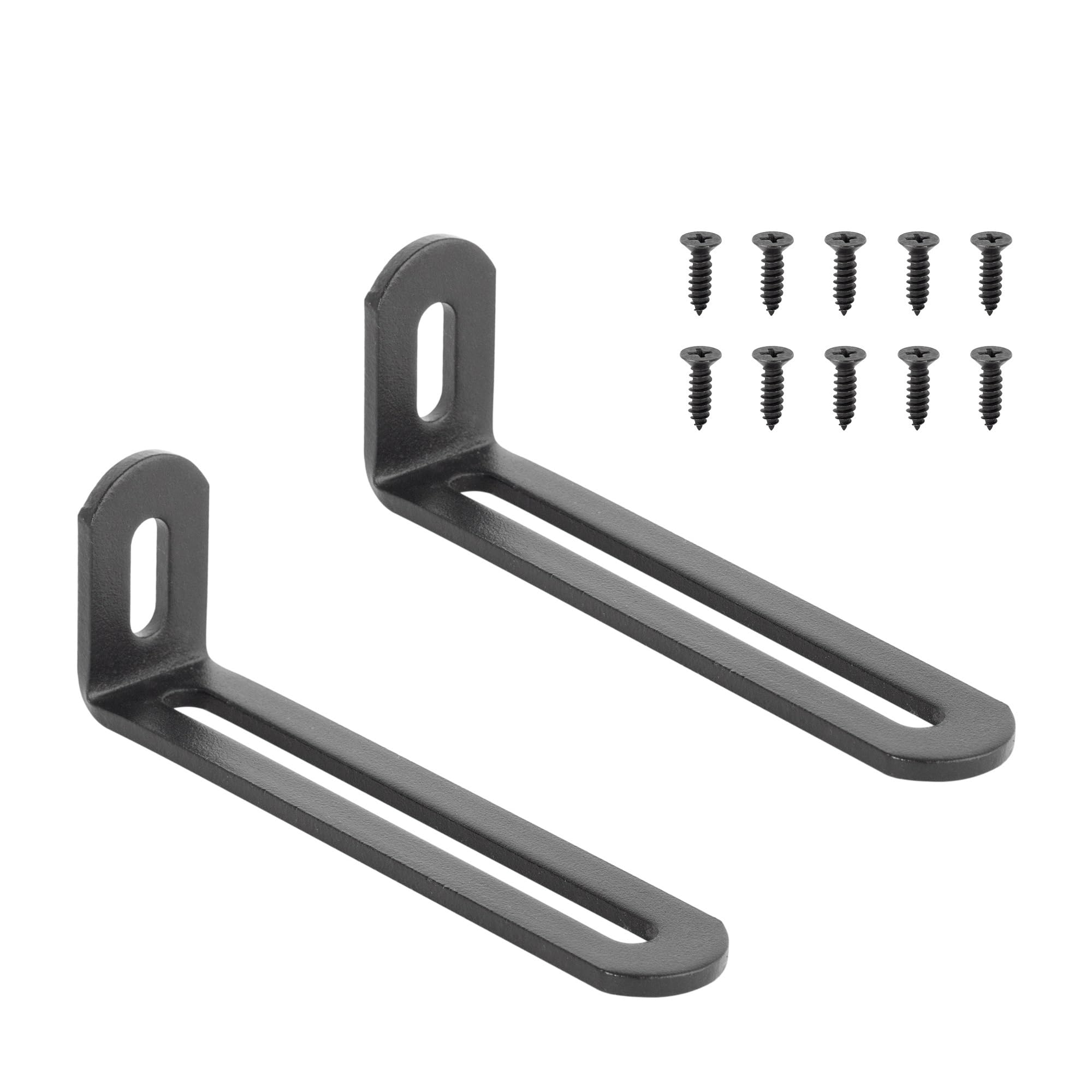 Staffa angolare regolabile in acciaio inossidabile da 10 pezzi in metallo resistente a forma di L 90 gradi for mobili con scaffali in legno Per Mobili, Scaffali, Sedie In Legno(Black 98mm)