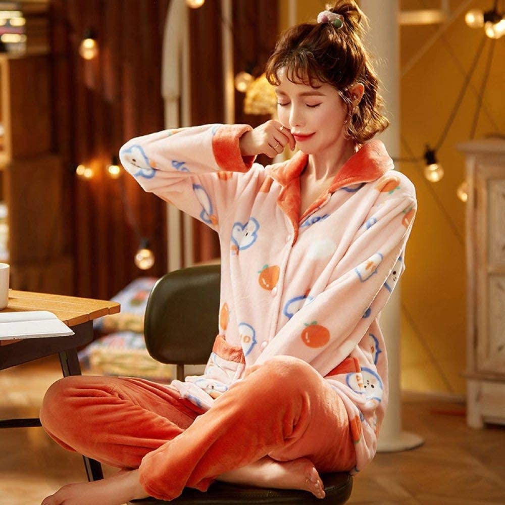 コーラルフリース　パジャマセットアップ　冬　レディース　ルームウェア コーラルフリース パジャマセットアップ 冬 レディース ルームウェア