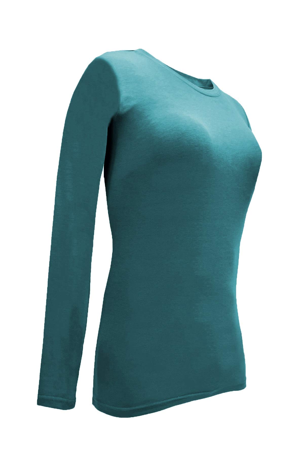 Natural Uniforms Camiseta de manga larga con cuello redondo para mujer, paquete de 3 unidades