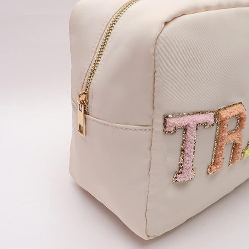 Miniatura 3 de Kaymey Bolsa de cosméticos para maquillaje, bolsa de viaje de nailon, bolsa de cosméticos para maquillaje, 21#SMILE, L, Uso diario