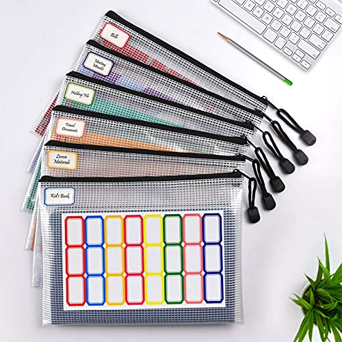 A5/B8 Sizeplastic Mesh Zip File Bags, Waterproof Tear-Resistant Document File Folders,Zipper Documents Pouch Document Organizer Bags For School Office Home Travel Storage #TOP1