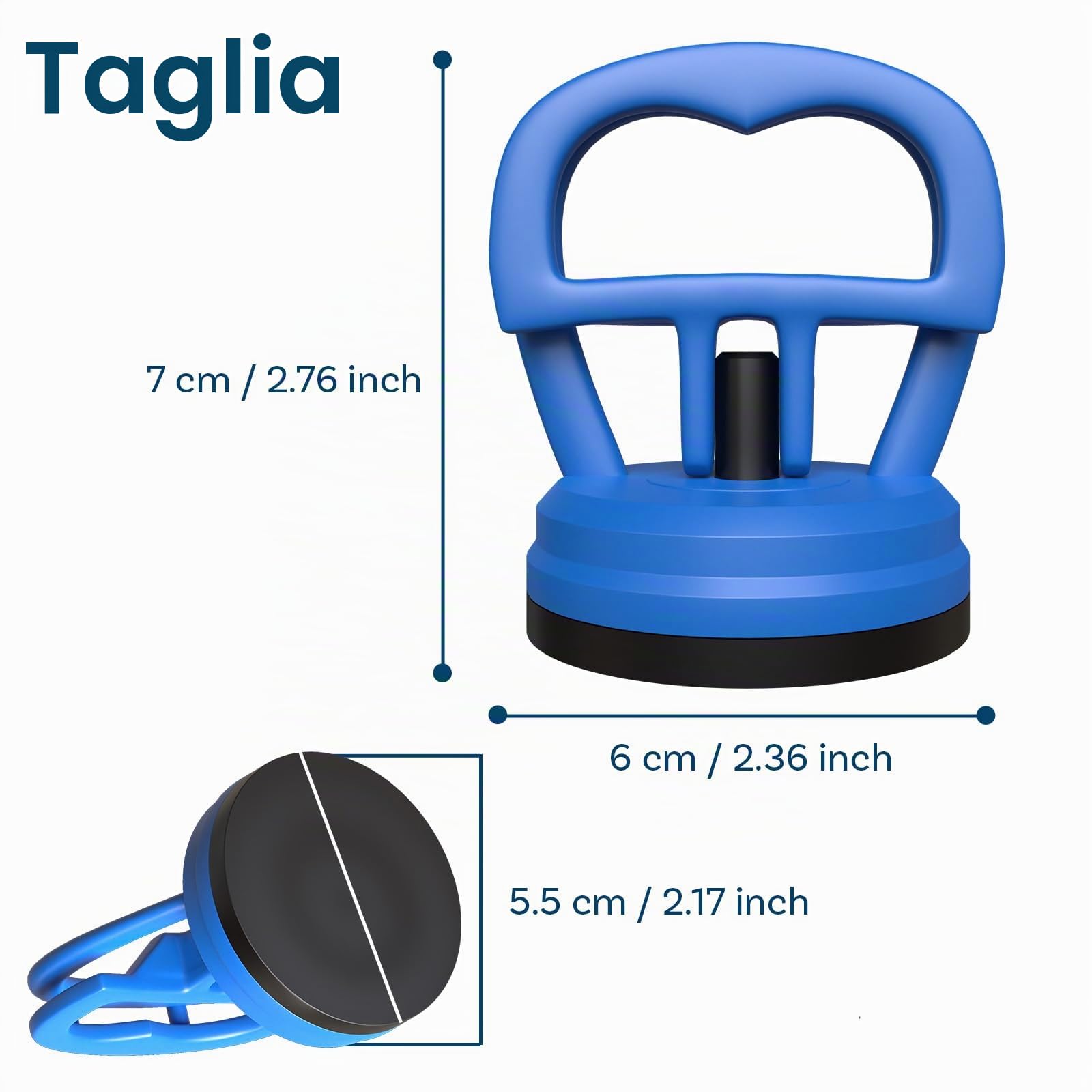 MMOBIEL Ventose 2 Pezzi - Ventosa per Vetro, Estrattore di Ammaccature e Strumento di Apertura per Dispositivi Elettronici fino a 10 kg - Piccole Ventosa per Impieghi Gravosi - Blu