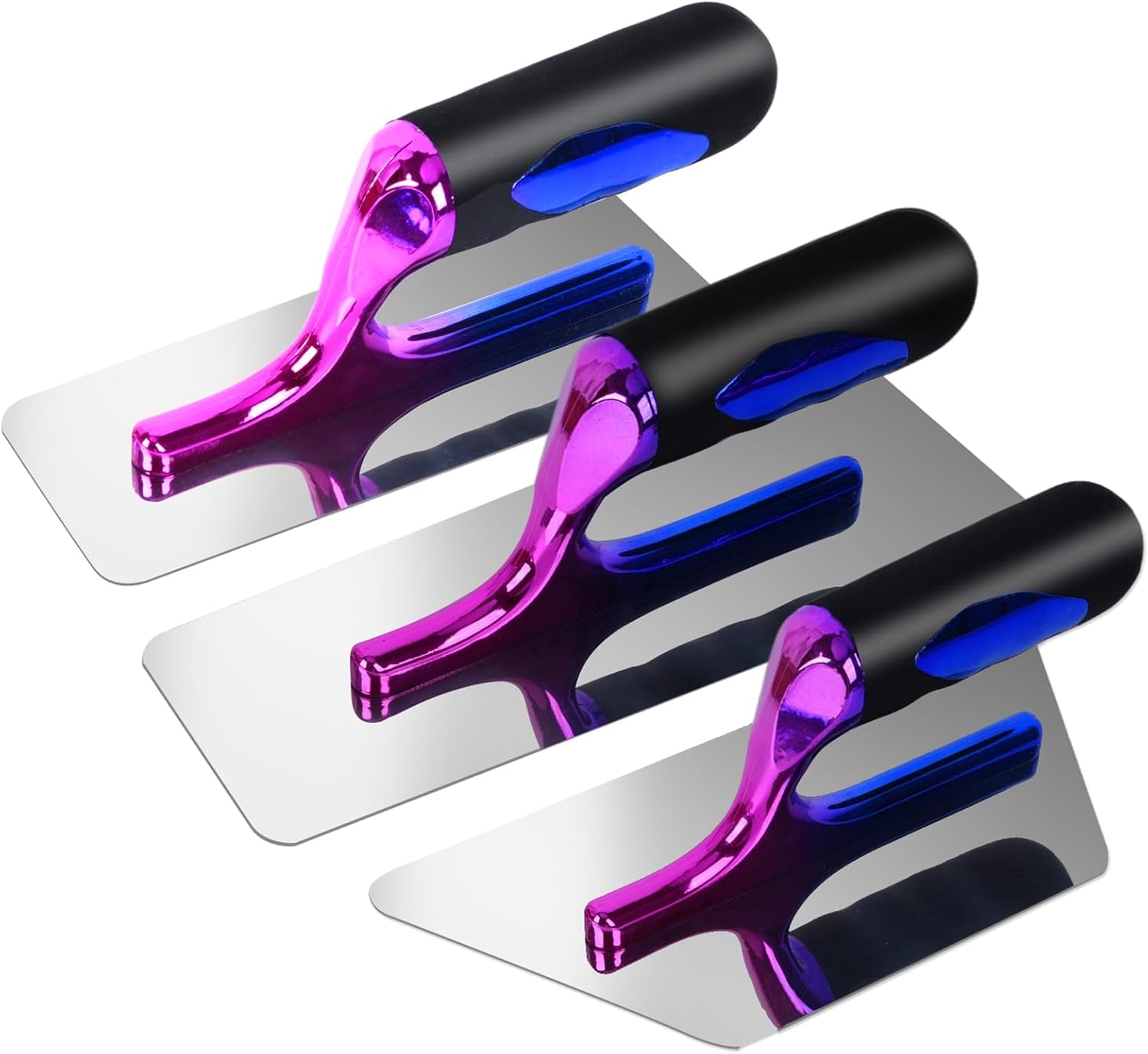 Set di 3 cazzuole in acciaio inox per intonaco veneziano lucido e abbagliante, strumento per pittura artistica, intonaco veneziano, marmorino, modellazione decorativa in microcemento