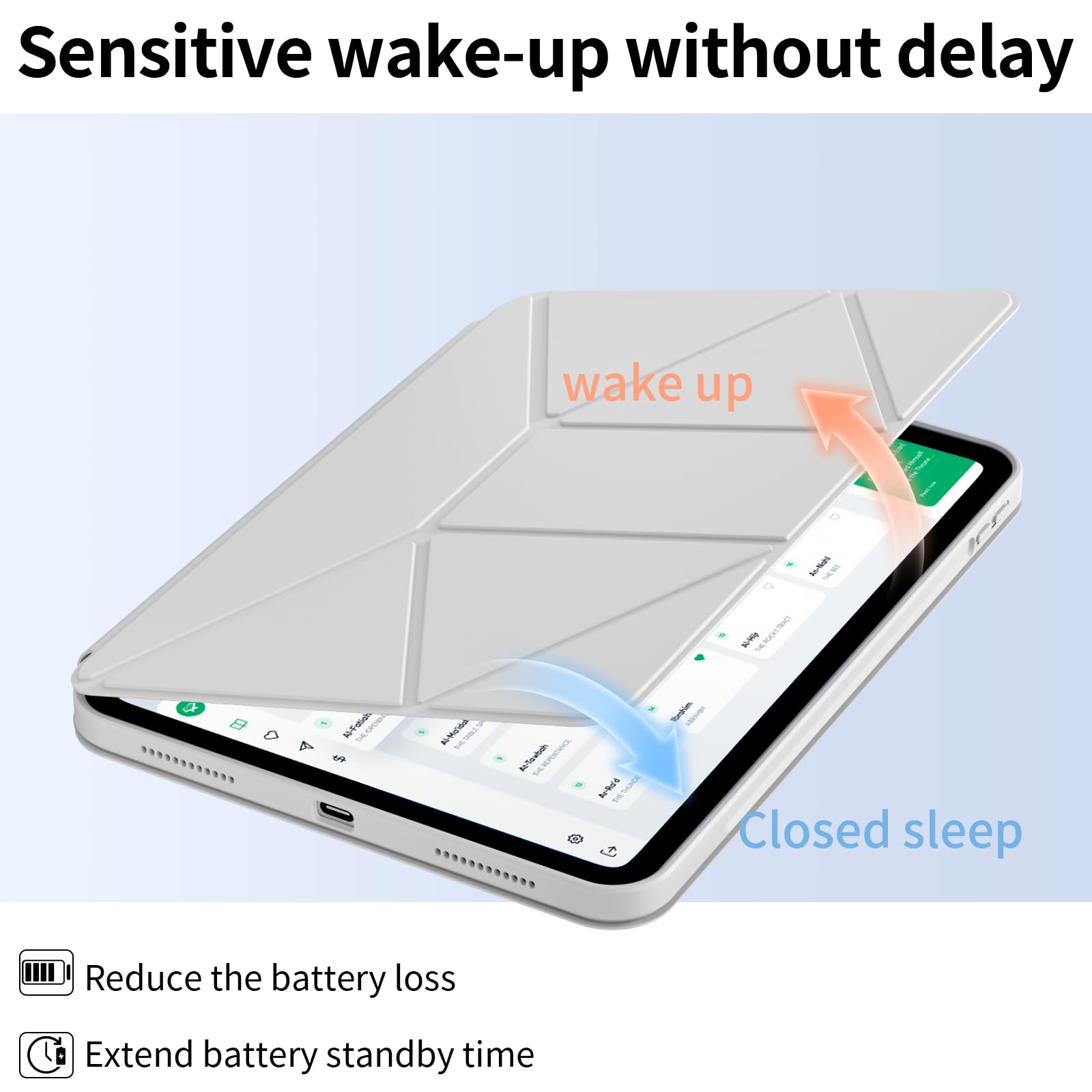 KenKe Schutzhülle für iPad (A16) 11. / 10. Generation (2025/2022) mit abnehmbarem Stifthalter, magnetischer, abnehmbarer Hybrid-schlanker Ständer, um 360° drehbar, transparente harte Rückseite aus