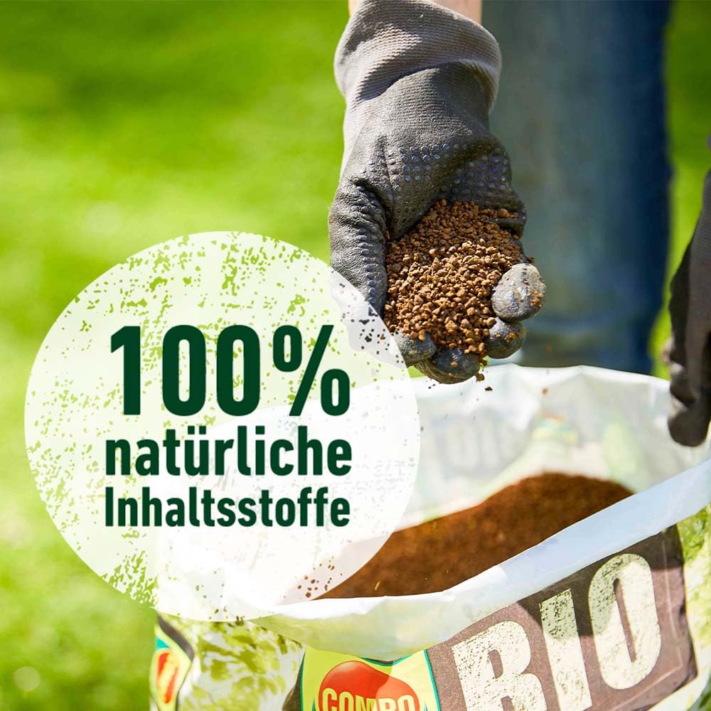 COMPO Engrais bio pour gazon 20 kg, engrais naturel avec effet longue durée pour 500 m²