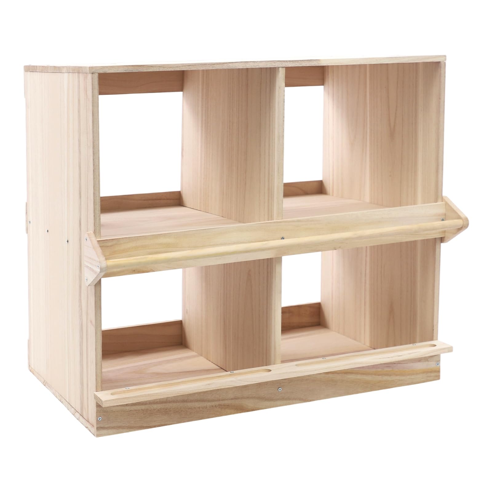 Nido per polli in legno a 4 fori, 2 piani, nido per polli con 4 scomparti separati, nido per polli con posatoi, per galline, anatre e altri pollame