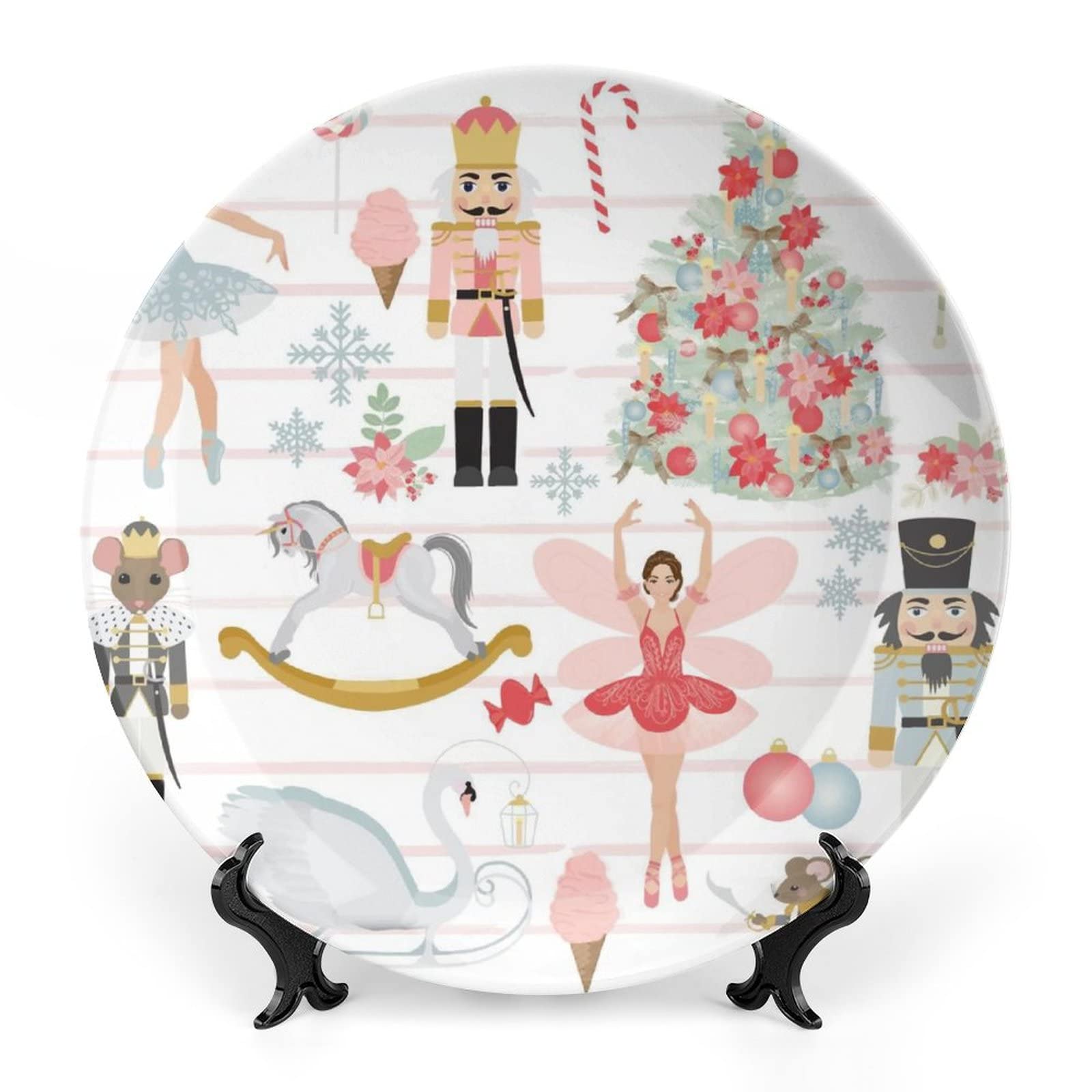 Nutcracker DreamCustom Photo Bone China Decorative Plate Personality Ceramic Dinner Plate Crafts for Women Men Gifts with Display Stand