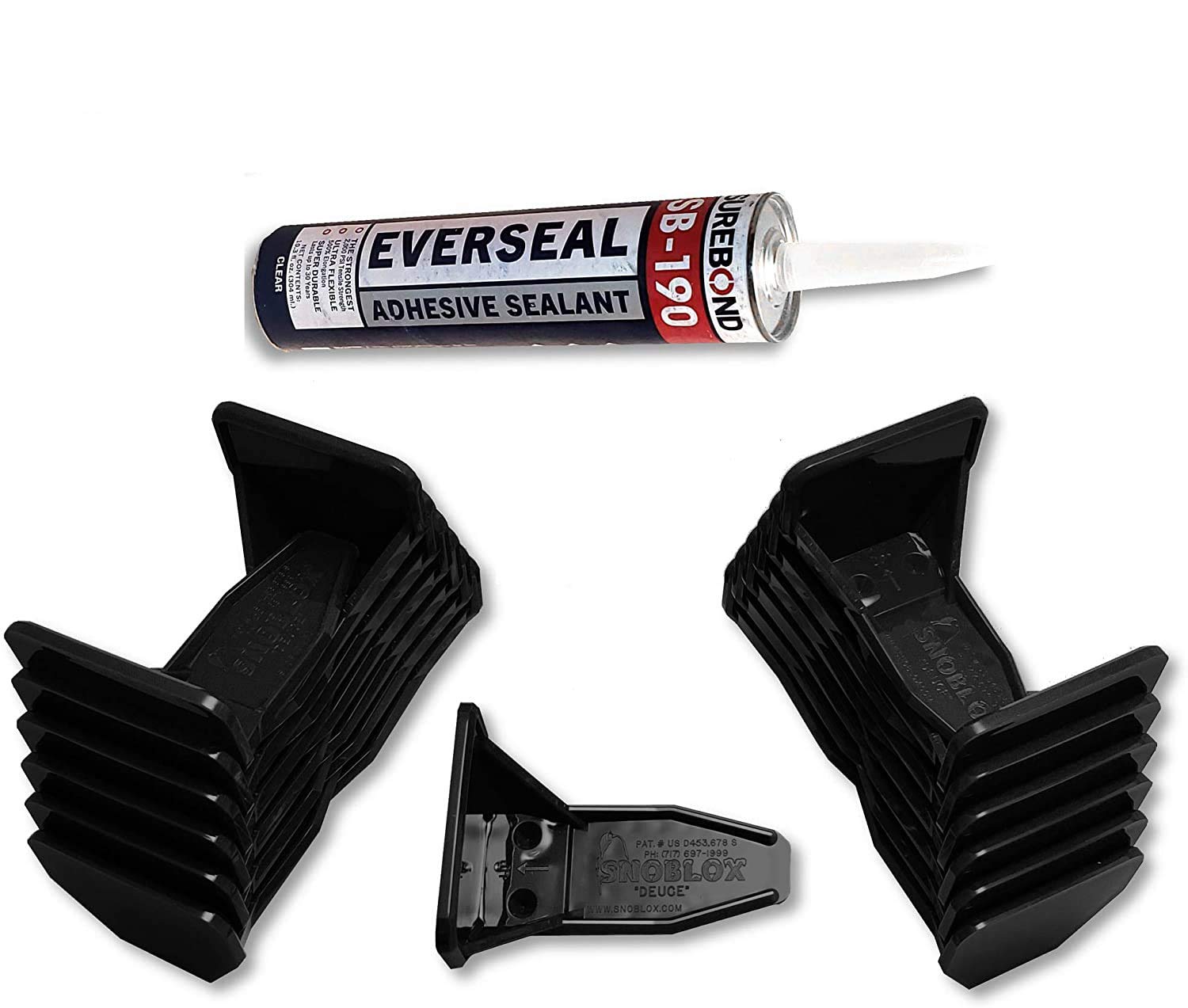 (25) Black Roof Ice Guard Snow Guard Snow Stops for R-Panel PBR and Standing Seam Metal Roofing (with Adhesive)