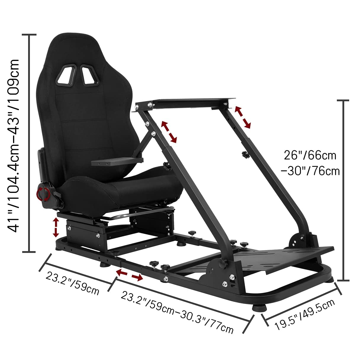 Amazon.co.jp: MINNEER レーシングコクピットブラックシート調整可能