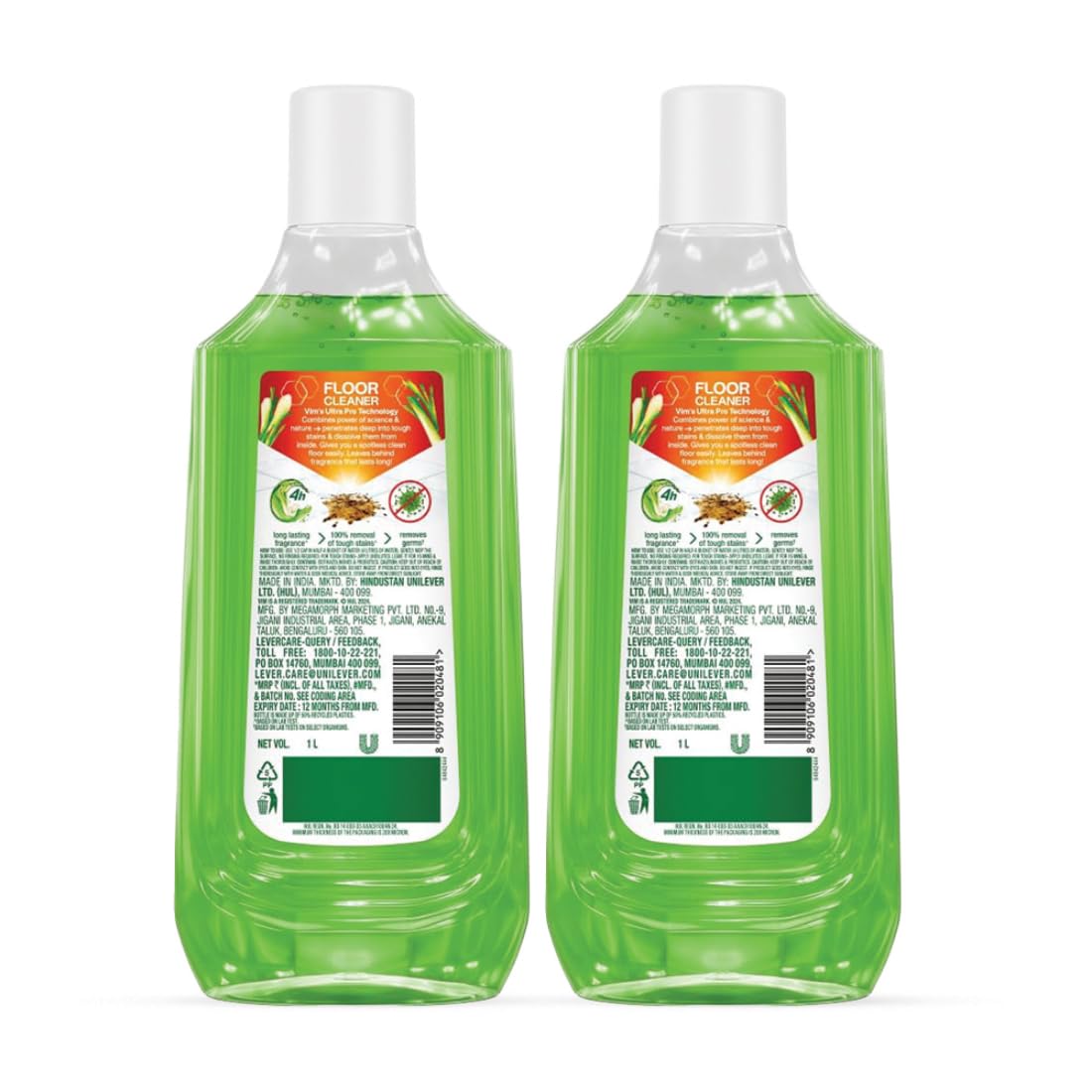 Diwali Sale Vim Floor Cleaner: 1000Ml |Refreshing Lemongrass With Salt|100% Removal Of Stains For Complete Clean Floors &Amp; Long Lasting Fragrance (Pack Of 2)