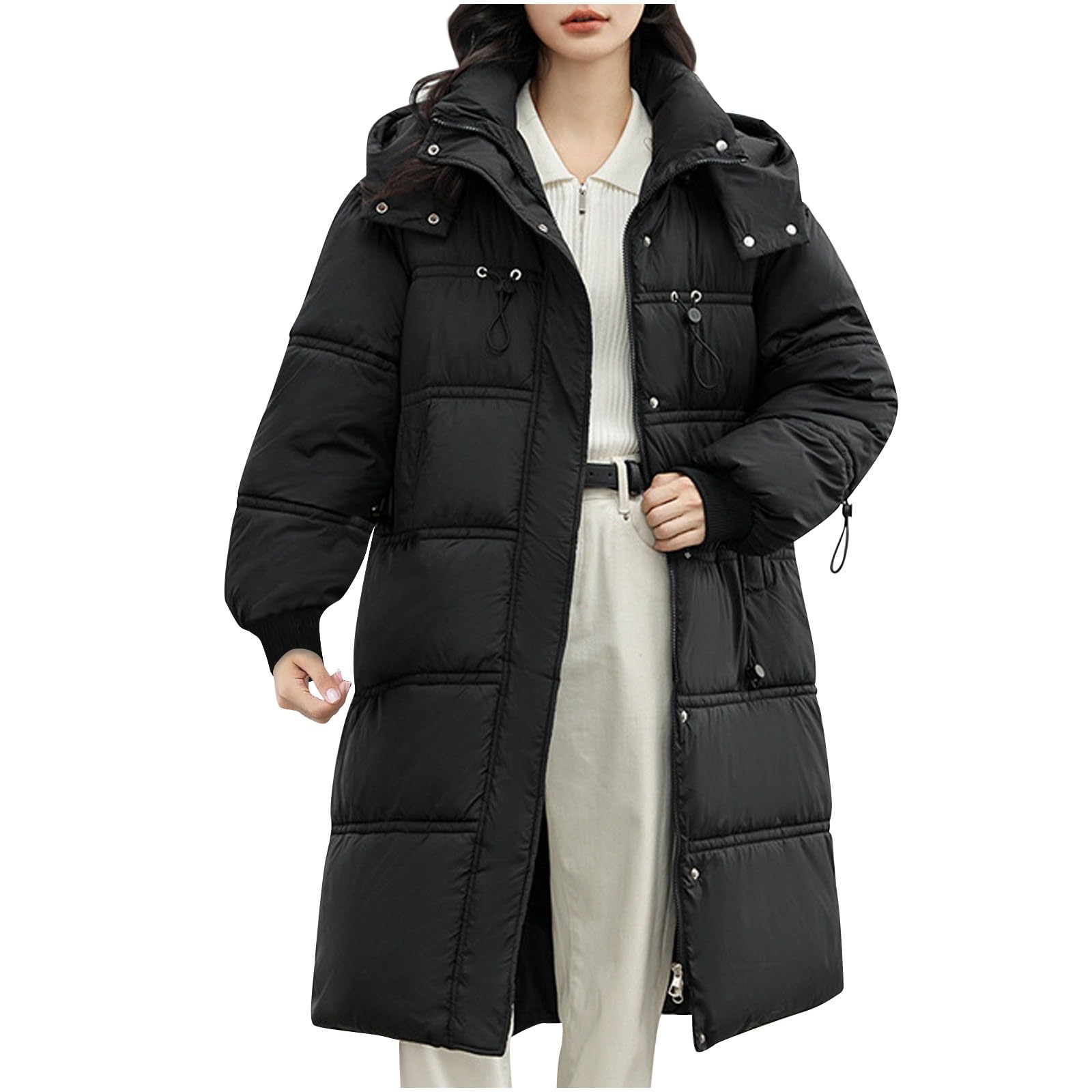 Piumino da Donna 100 Grammi Leggeri Elegante Piumino Lungo con Cappuccio Ripiegabile Cappotto Senza Cappuccio Ultraleggero Taglie Forti Giacca Trapuntino Mezza Stagione Imbottiti Piumini Donna
