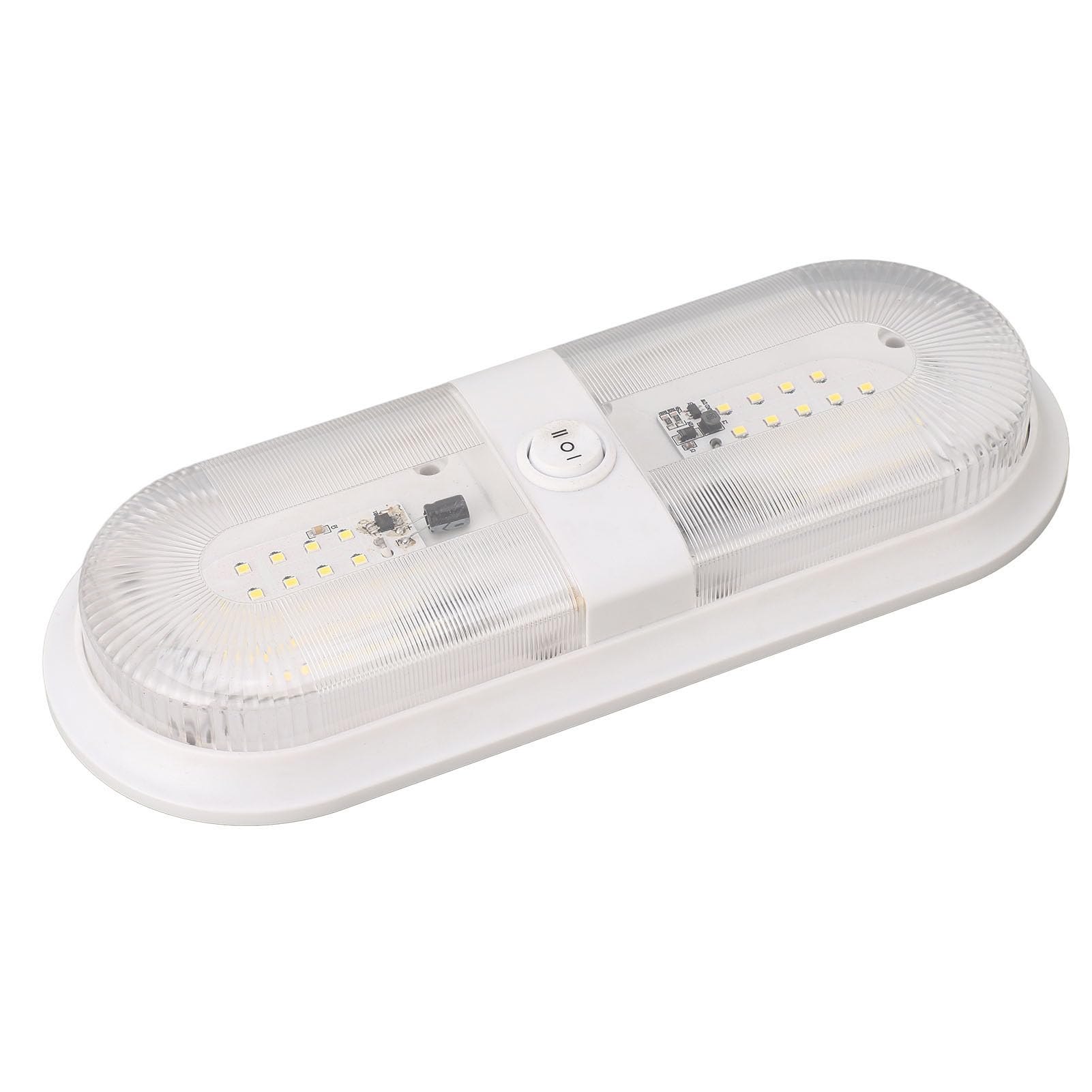 Luminaire de Plafond à Double Dôme LED pour Camping-Car, 10 à 24V SMD 2835 560LM, Lumières Intérieures avec Interrupteur pour Camping-Cars, Camping-Cars et Remorques