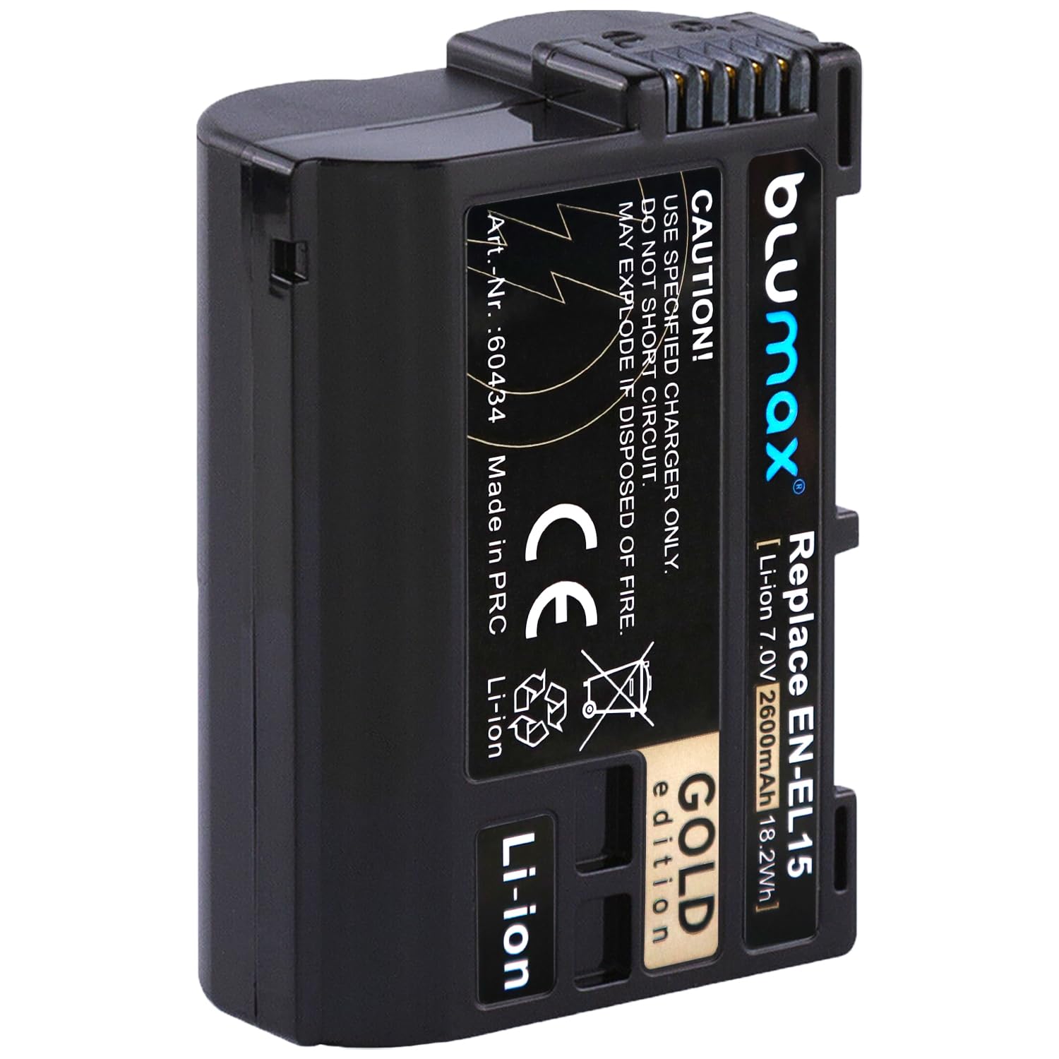 Blumax Batteria compatibile con Nikon EN-EL15c, 2600 mAh, EN-EL15b EN-EL15a EN-EL15 per Z8 Z7 II Z6 III Zf Z5 - D800 D850 D7100 D7500 - MH-25 MH-34