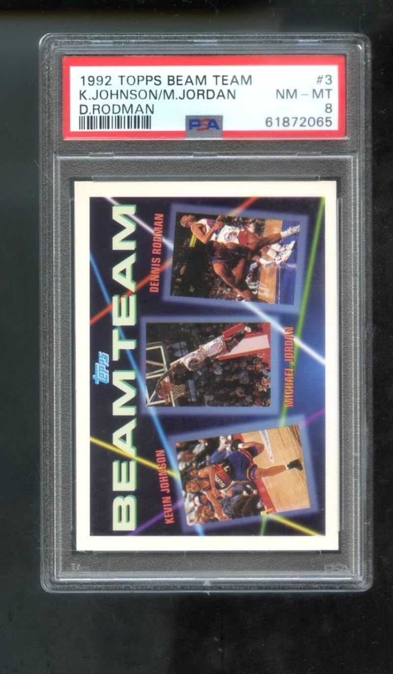 1992-93 Topps Beam Team #3 Michael Jordan Kevin Johnson Dennis Rodman PSA 8 Graded Basketball Card NBA 92-93 1992-1993