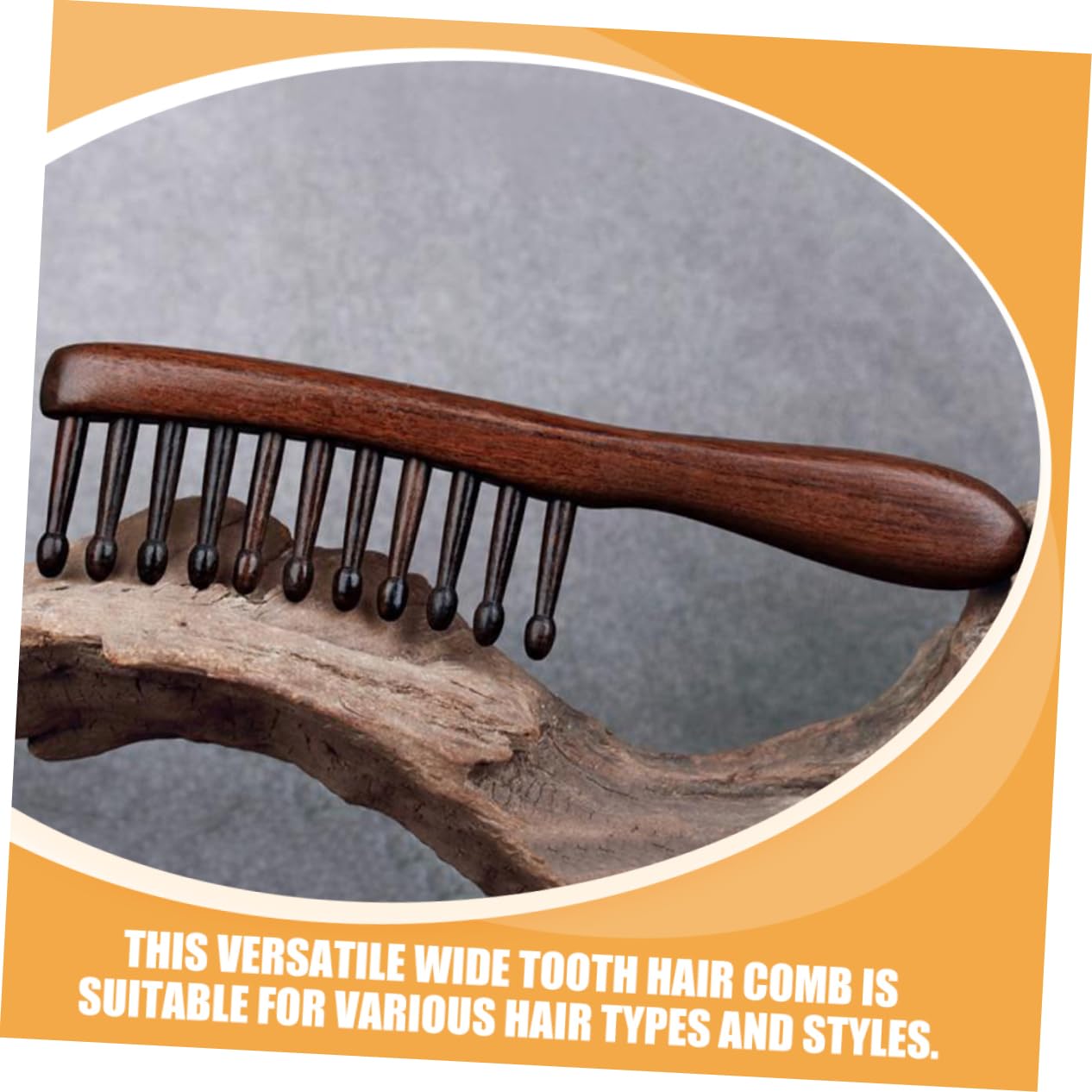 Baluue 5pièces Peigne Bois à Dents Larges Pour Cheveux Bouclés Peigne De Massage Chevelu Bois De Santal Pour Démêler Et Styliser Types De Cheveux