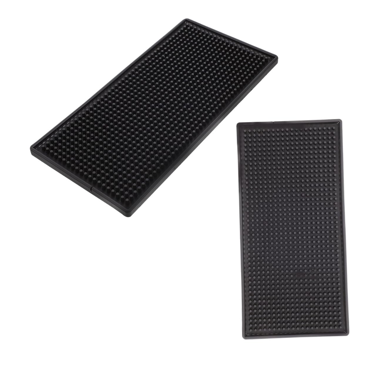 Tappetino da Bancone da Bar Antiscivolo 2 Pezzi in Pvc Nero