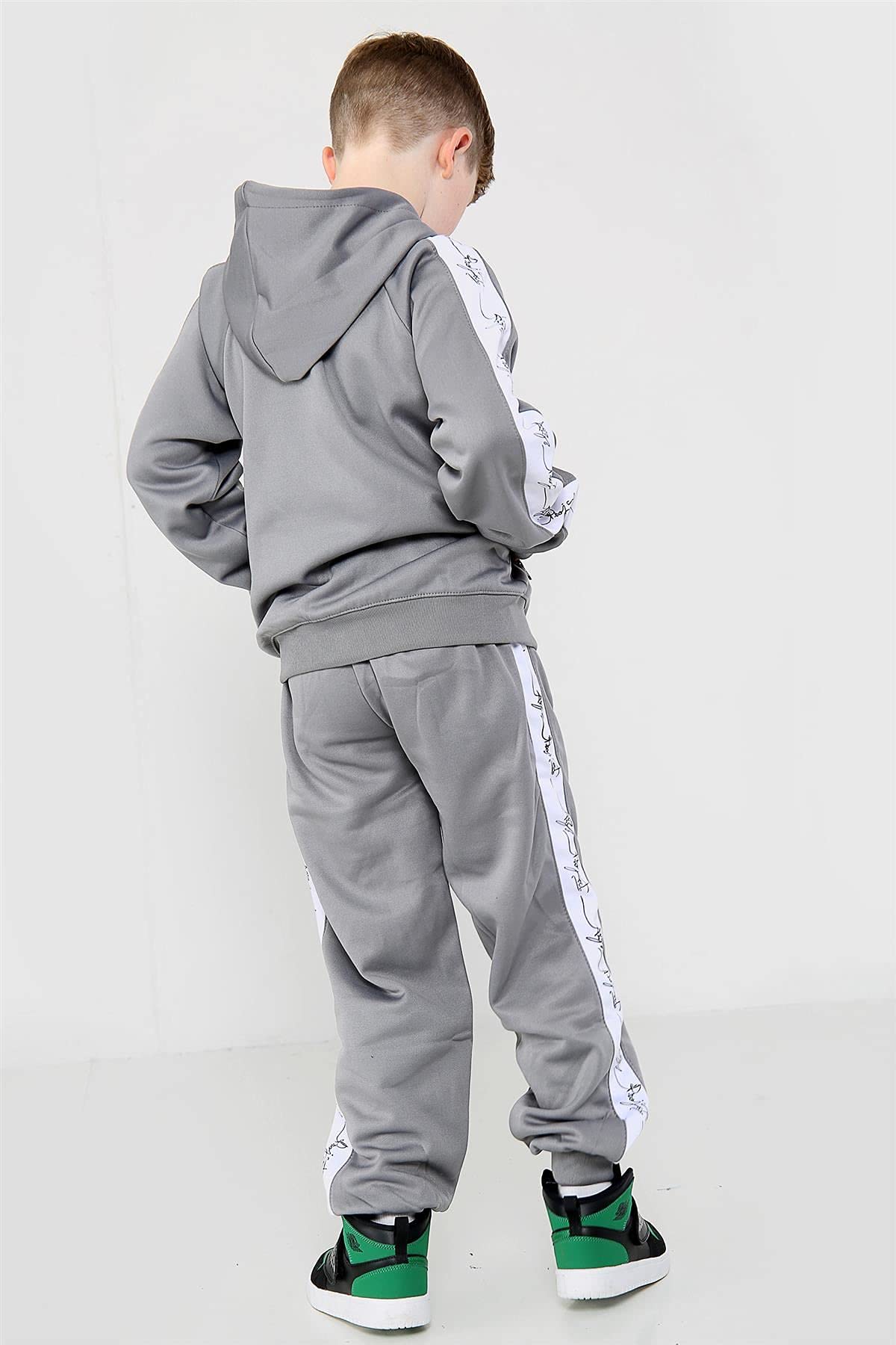 A2Z 4 Kids Dziewczynki Chłopcy Dres Hooded Top Botton Trening Bieganie Jogging Garnitur Odzież Sportowa Odzież Wypoczynkowa Zestaw Strojów Wiek 5-13 Lat