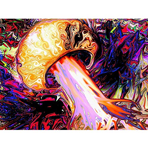 Magic Mushrooms Silk Poster Psychedelic Mushrooms Art Print Wall Decor, Unframed 36" X 24"