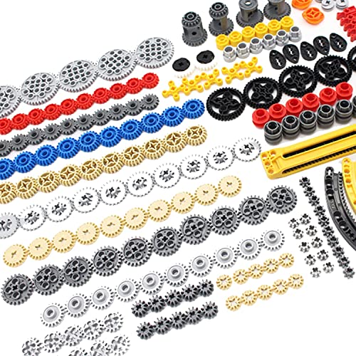 Image of SEEMEY 233PCS Gear Set for Technic Pieces Compatible with Lego-Parts | DIY Gears Assortment Pack(Liftarm, Pins, Axles, Connectors) for Technic Building Blocks Bulk