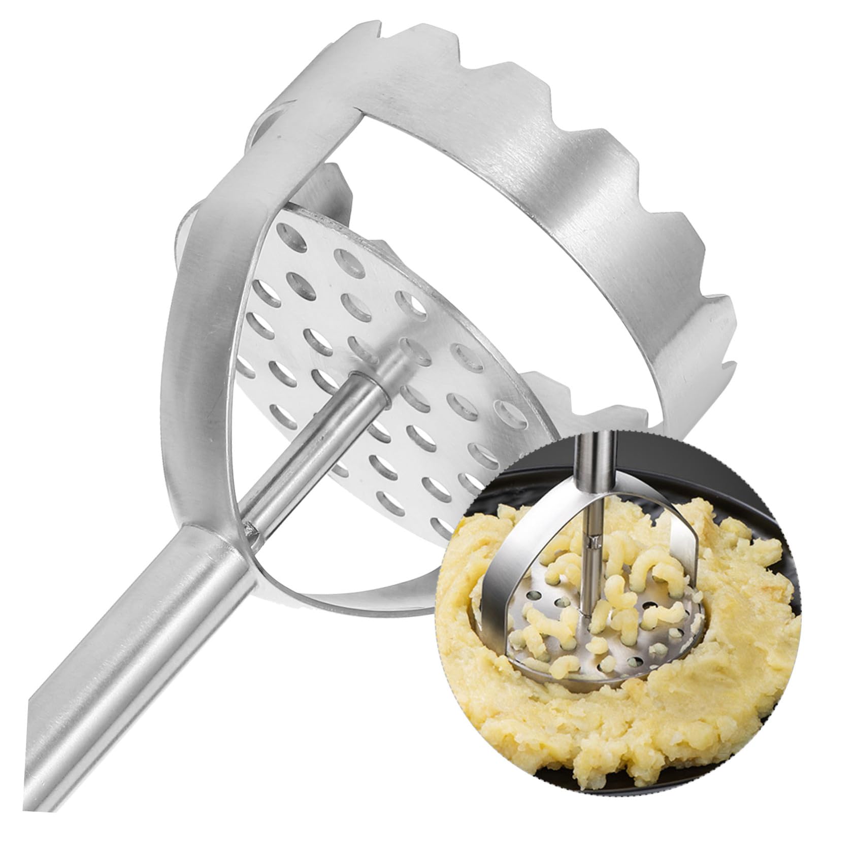 Kartoffelstampfer aus Edelstahl Silber, Multifunktionales Küchenwerkzeug