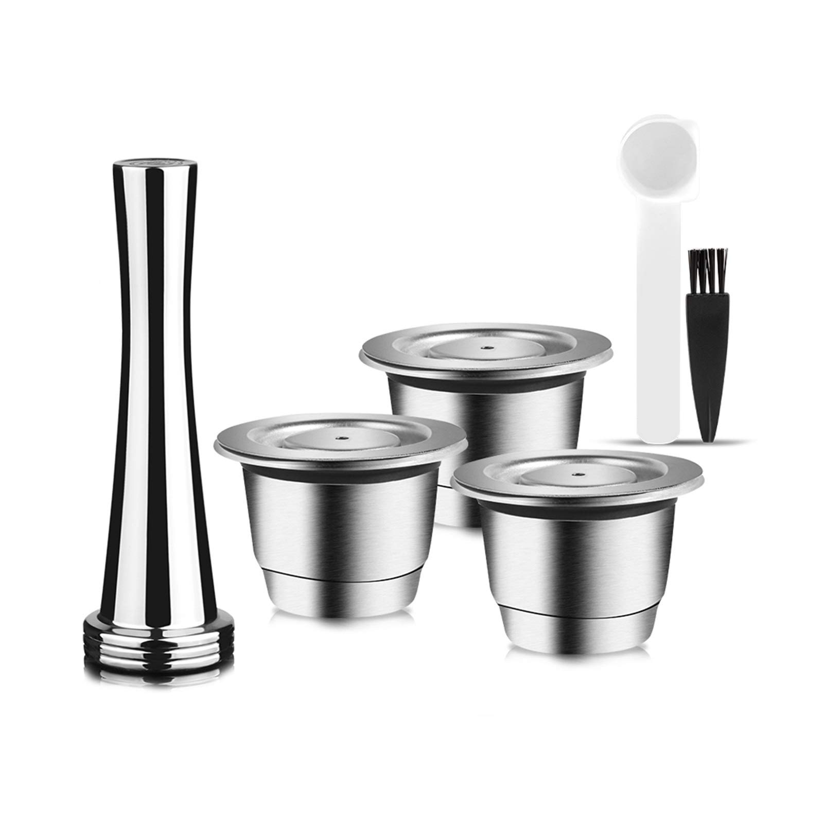yaoqijie Nuevo Ajuste actualizado de la cápsula de café Reutilizable para los filtros de café de Acero Inoxidable Nespresso Espresso Coffee Crema Maker Lasting (Color : Orange)