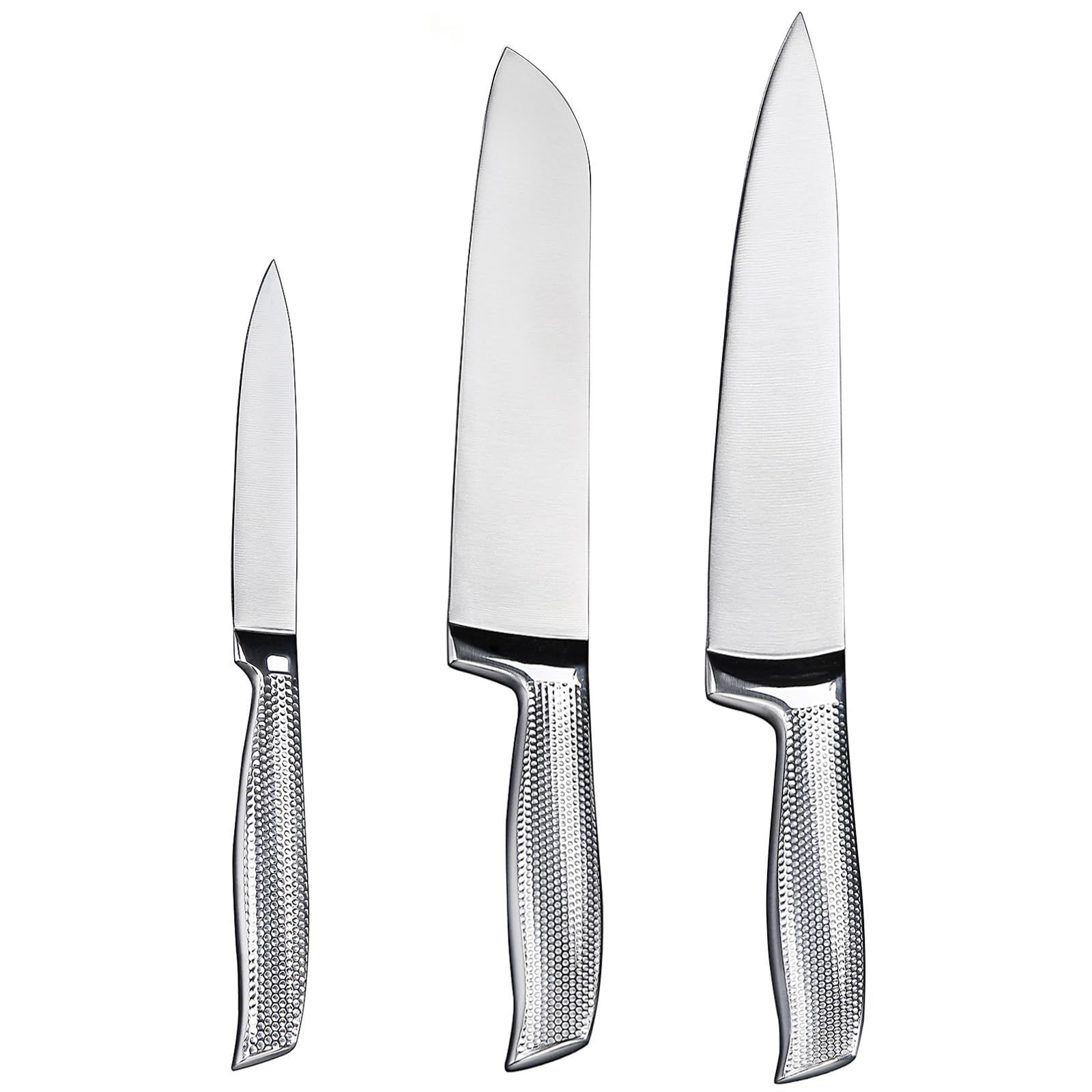 3-Piece Professional Chef Knife Set - 8 Chef 7 Santoku 5 Utility Knives - High-Carbon 5Cr15MoV Stainless Steel