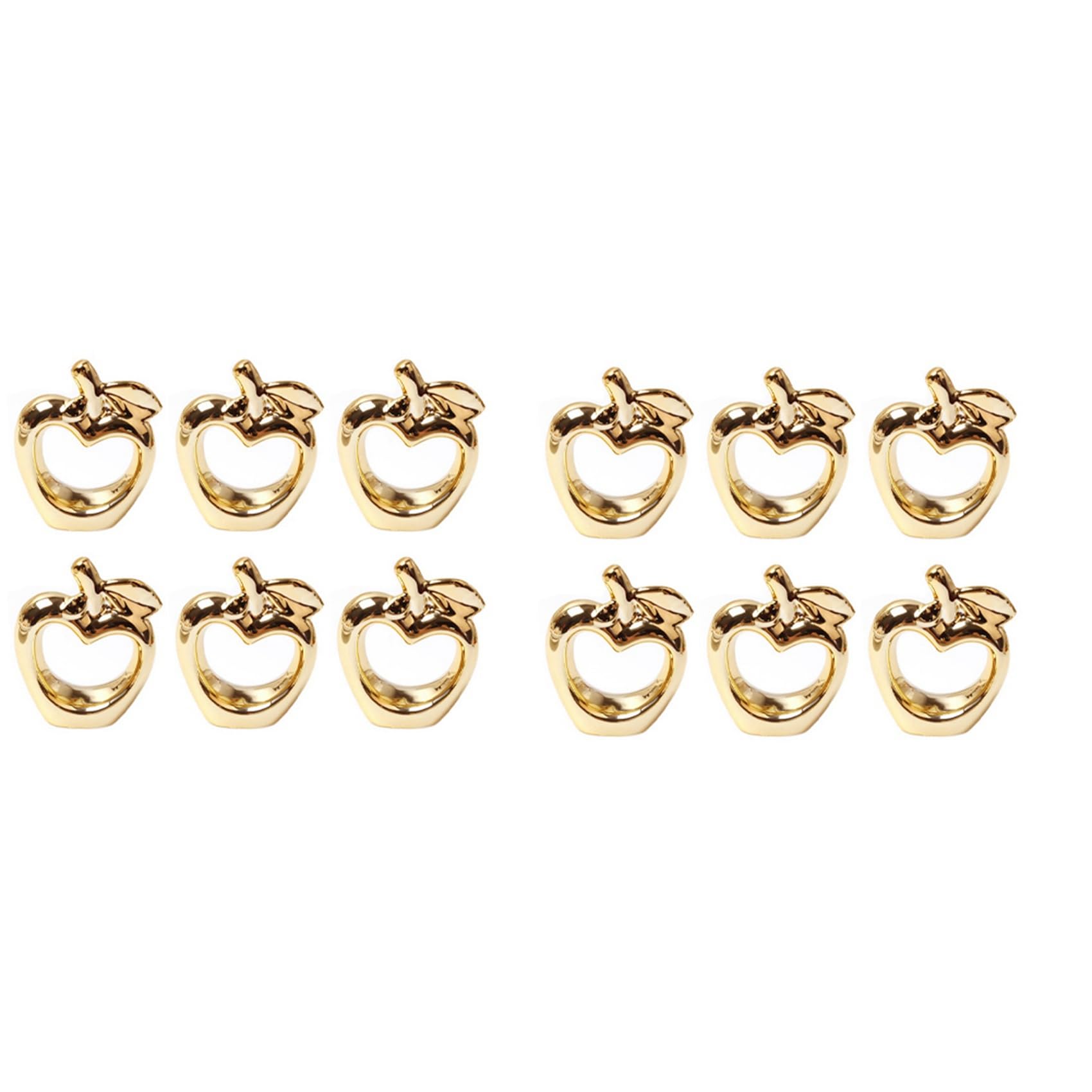 Hndhbfgrt 12Pcs Napkin Rings, Metal Plated Vintage Napkin Ring Buckle Holder for Dining Table Decoration,(Gold)